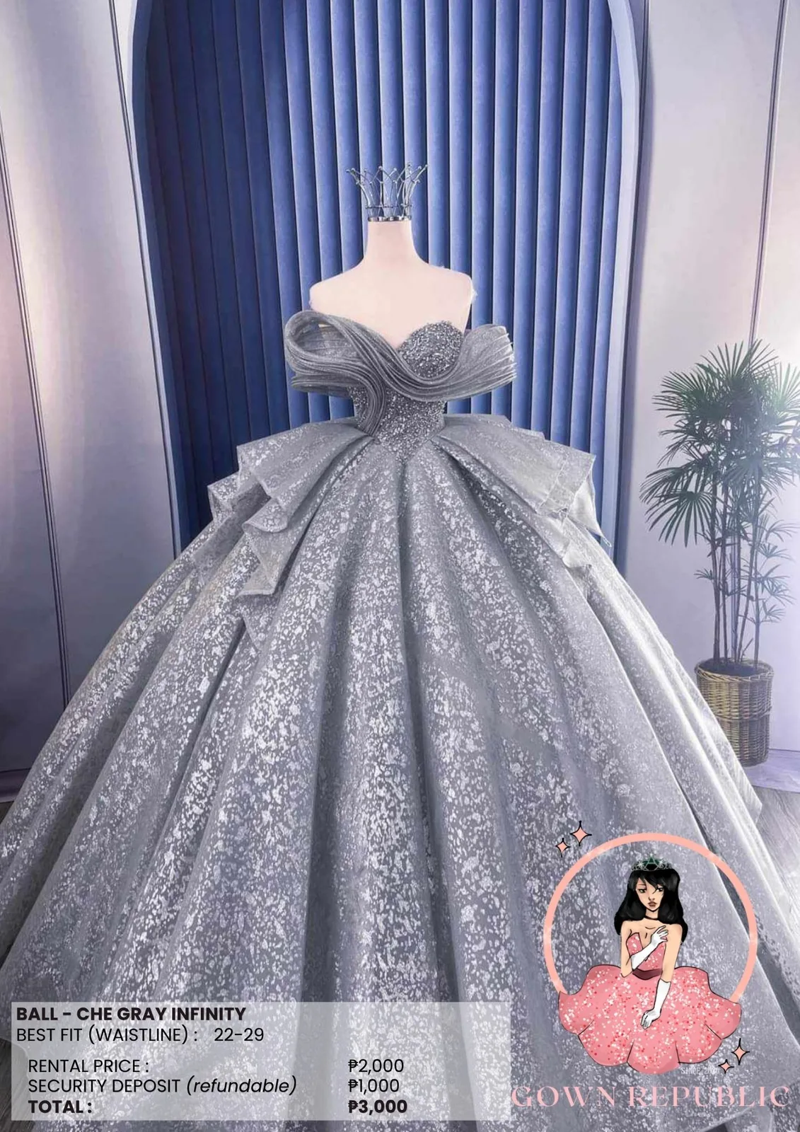 Ball Gowns: Silver / Gray 271